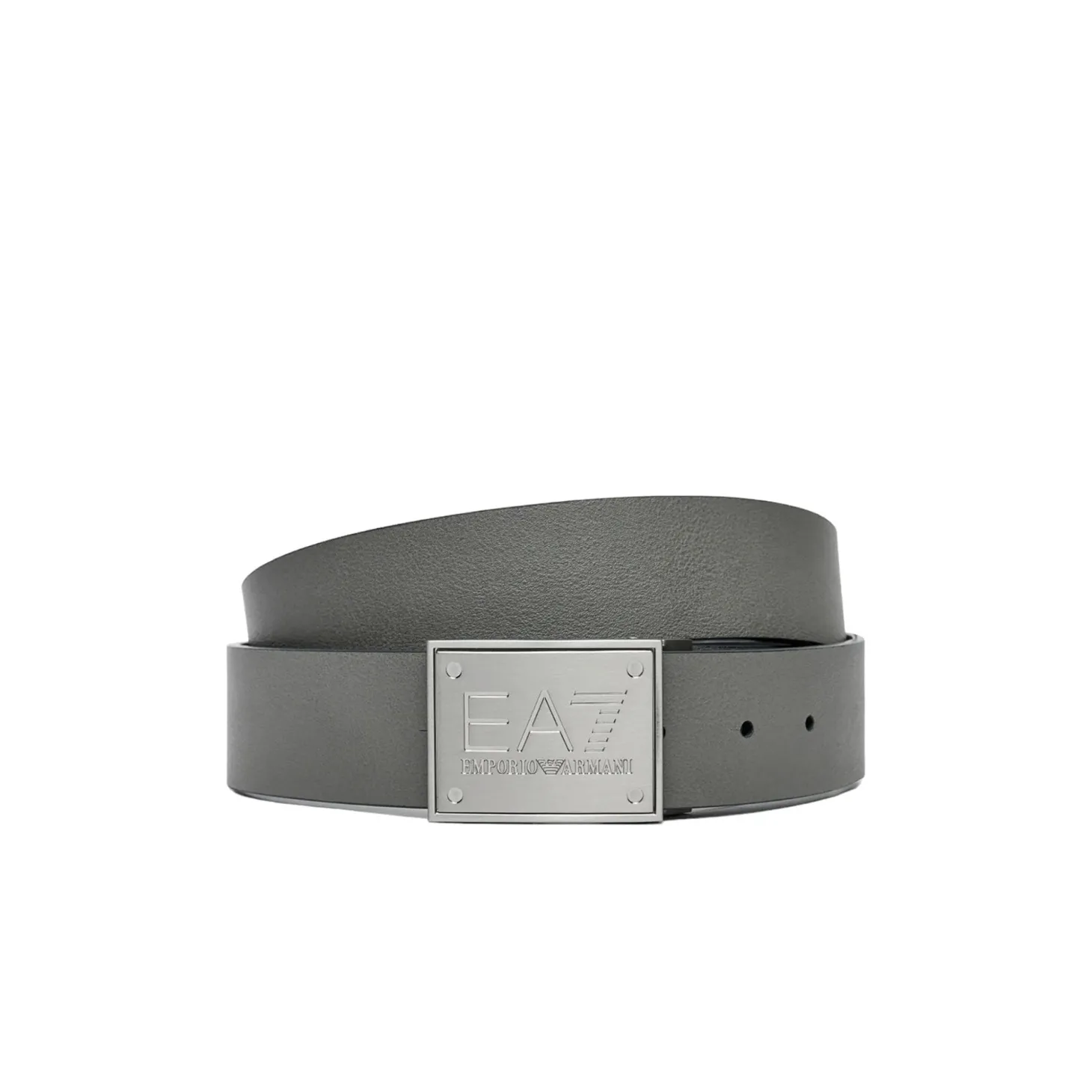 Cintura Double-Face con placca logo blu/grigio