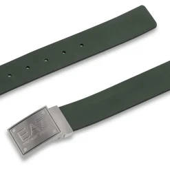 Cintura Double-Face con placca logo nero/verde
