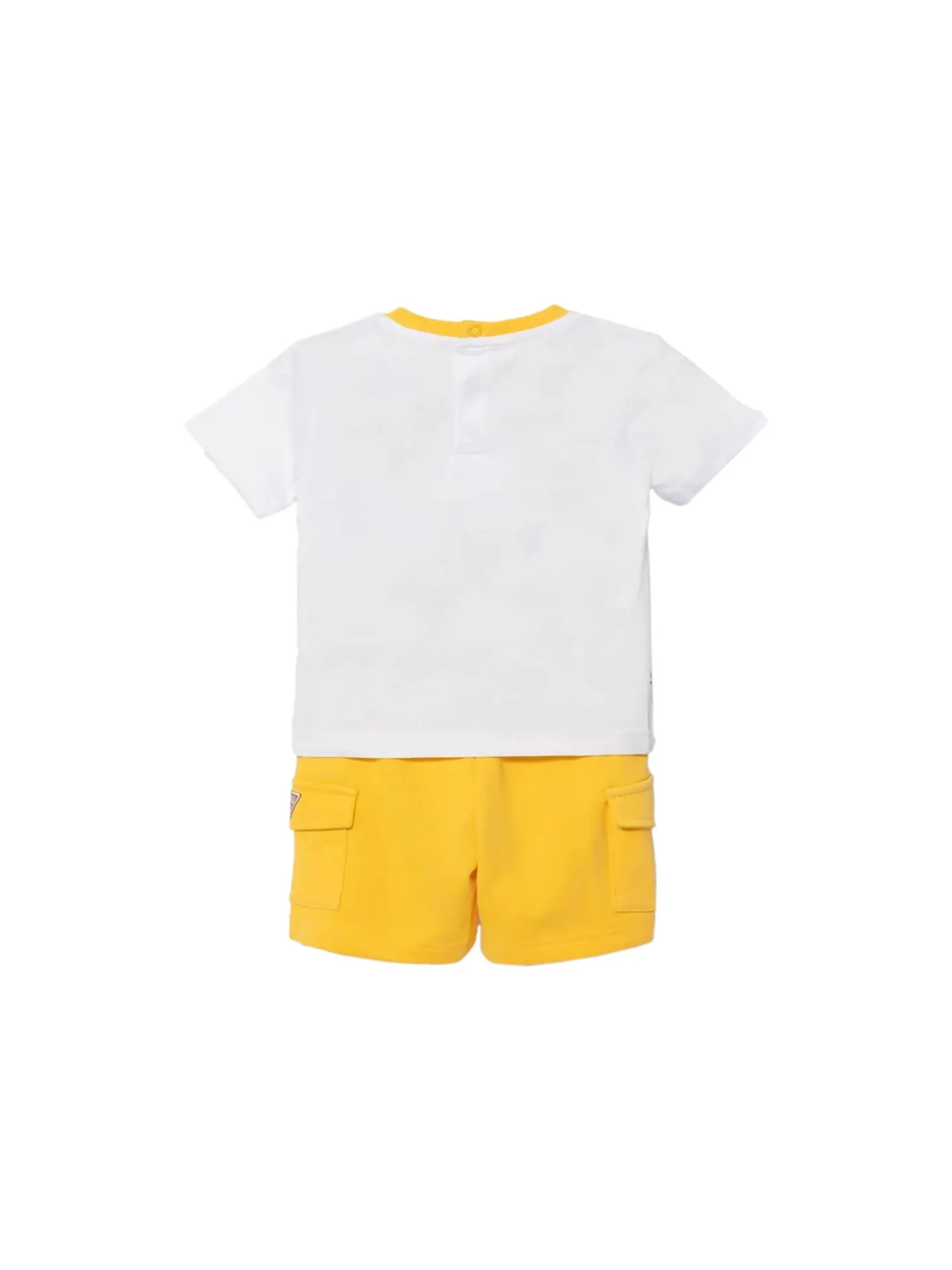 Compelto 2 pz neonato t-shirt logo victory fumetto e bermuda bianco/gi