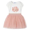 Completo 2 pezzi bambina t-shirt e gonna nude