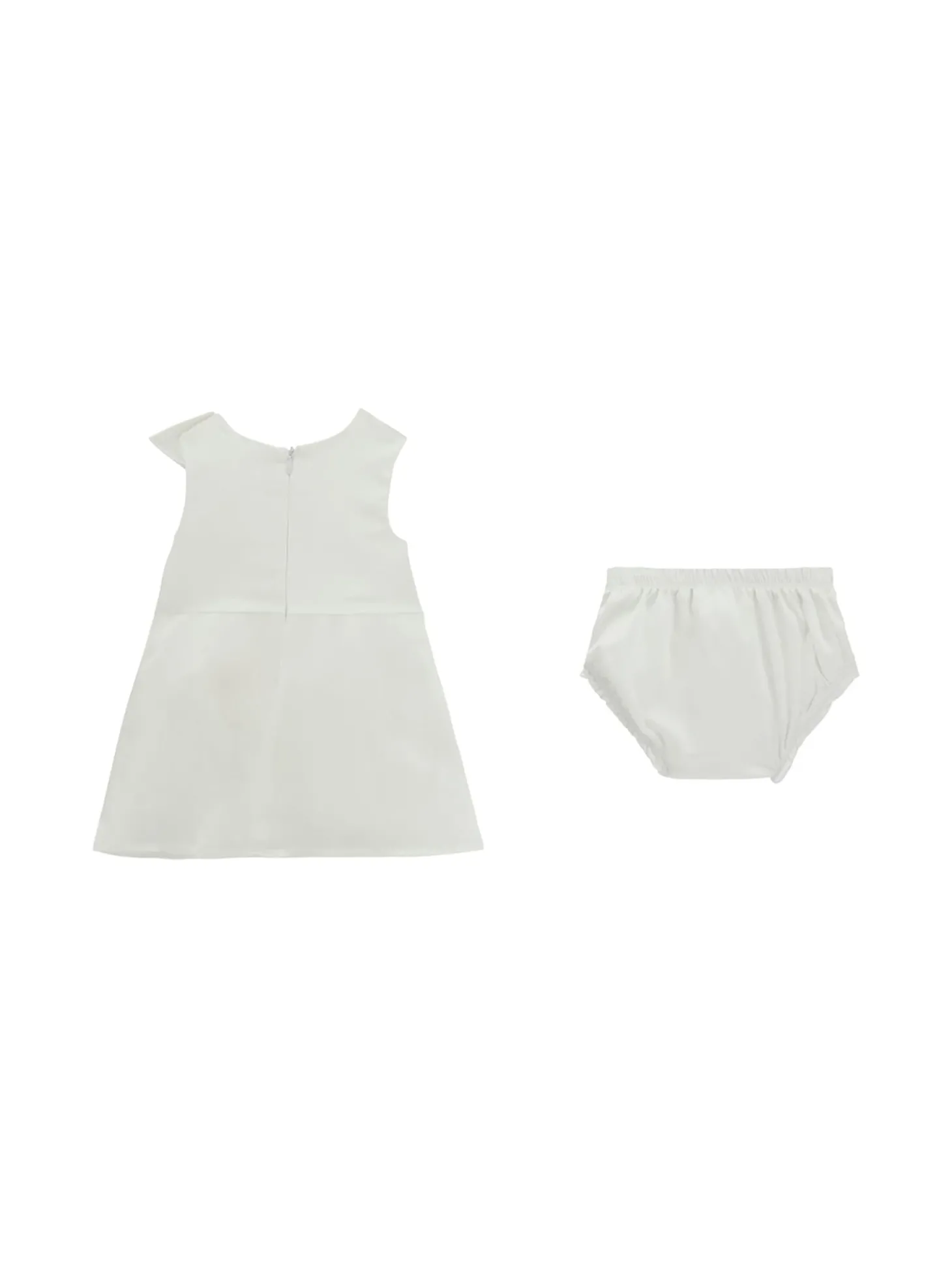 Completo 2 pz neonata abito cerimonia con fiocco decorativo e panties