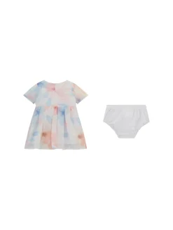 Completo 2 pz neonata abito cerimonia fantasia floreale e panties