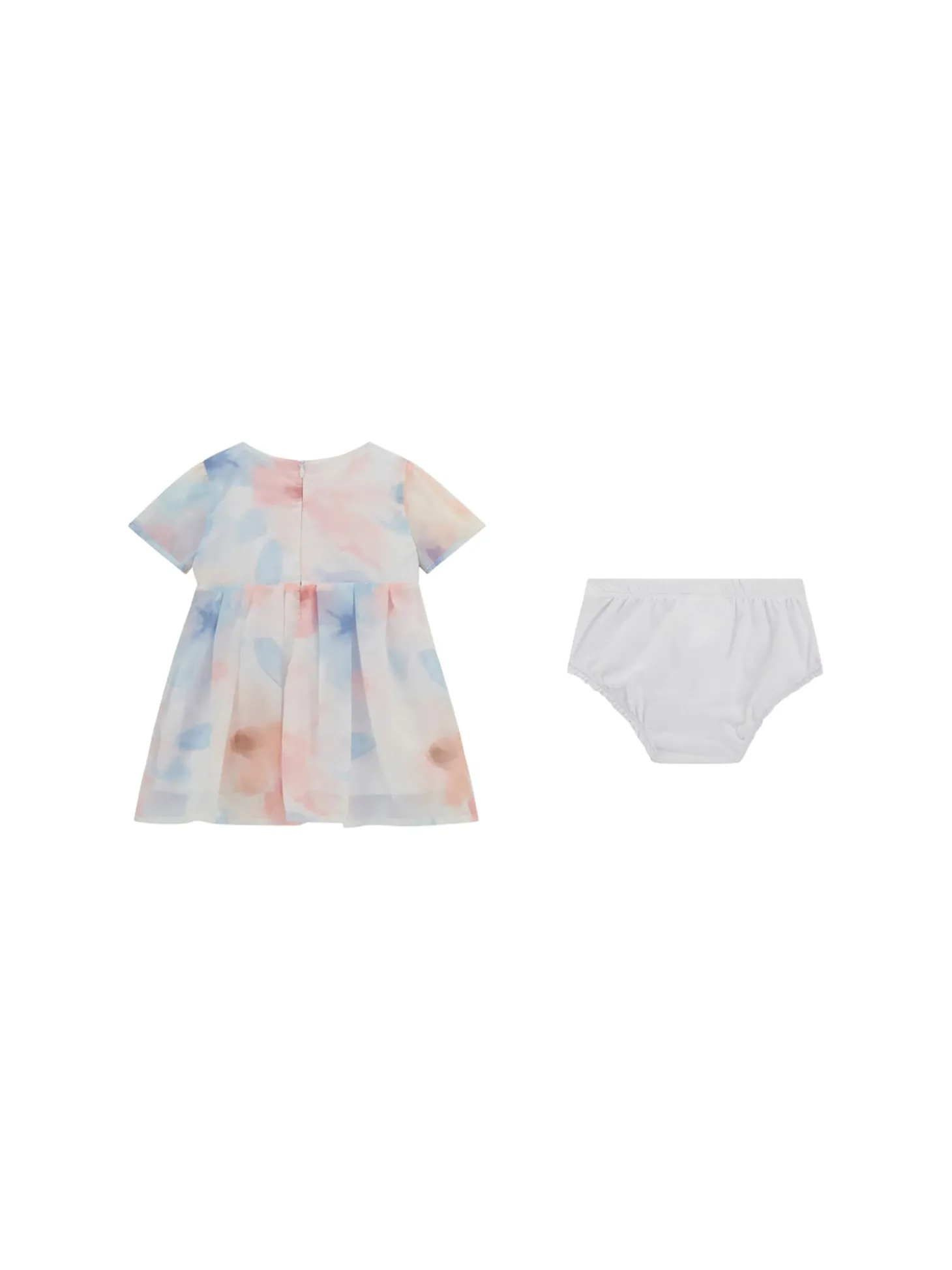 Completo 2 pz neonata abito cerimonia fantasia floreale e panties