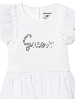Completo 2 pz neonata abito cerimonia in tulle con panties bianco