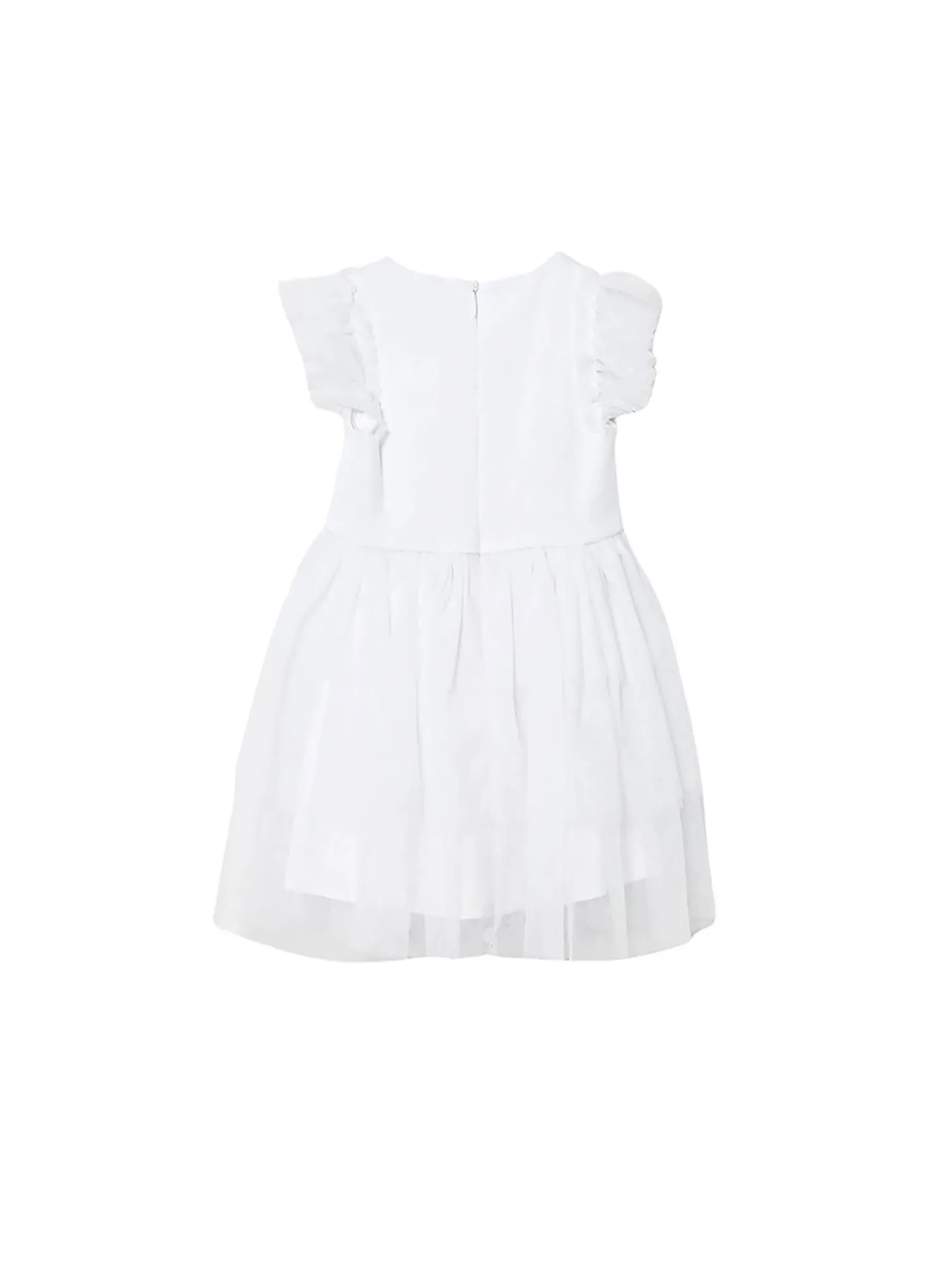 Completo 2 pz neonata abito cerimonia in tulle con panties bianco