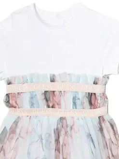 Completo 2 pz neonata abito con gonna in tulle e panties fantasia flor