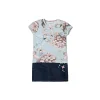 Completo 2 pz neonata t-shirt fantasia floreale allover e gonna denim