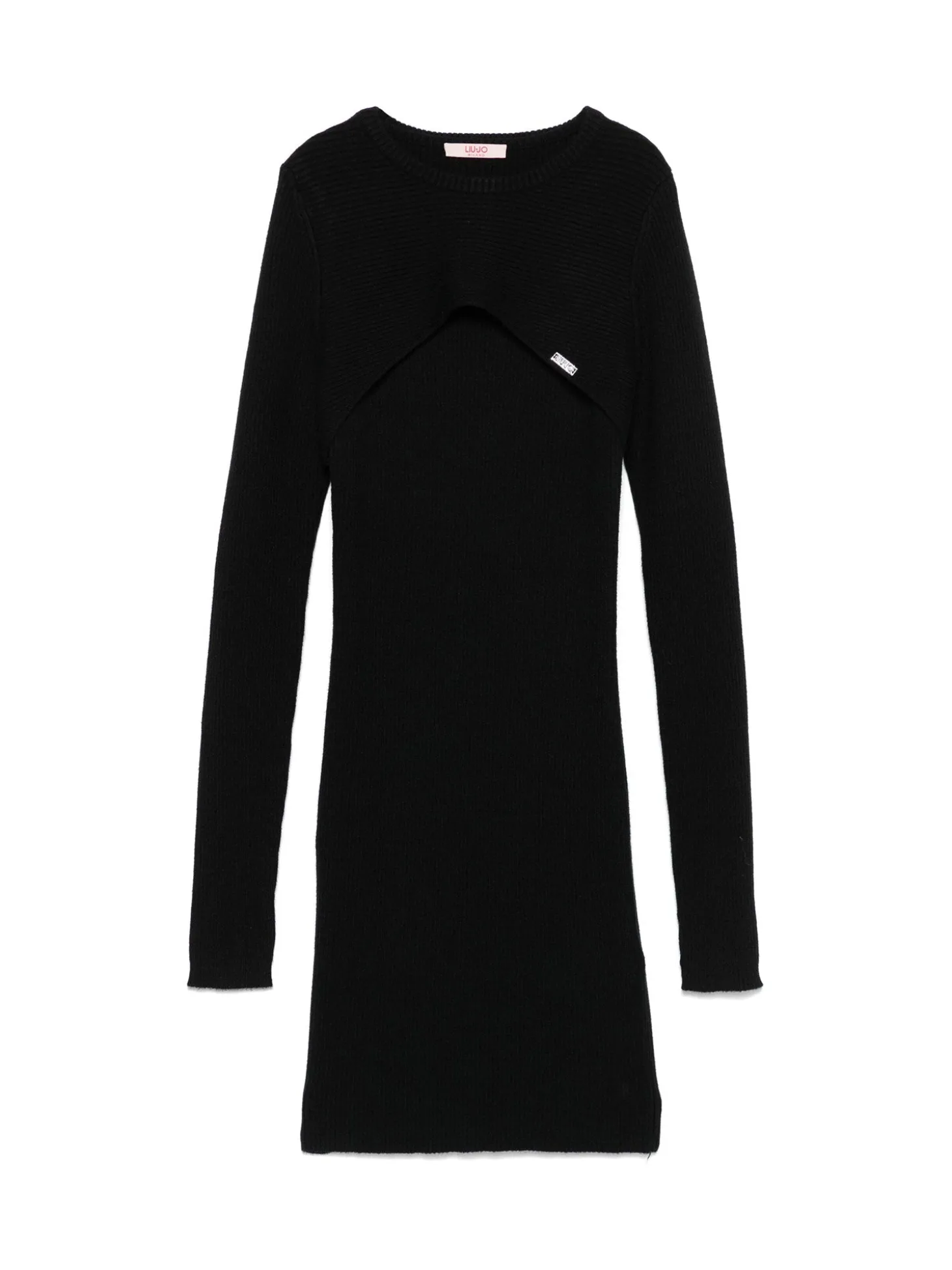 Completo abito e cardigan in maglia nero