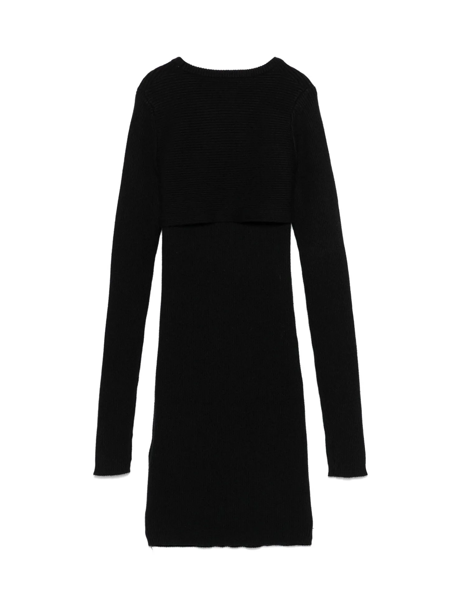 Completo abito e cardigan in maglia nero