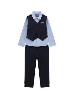 Completo camicia, gilet e pantalone cerimonia blu