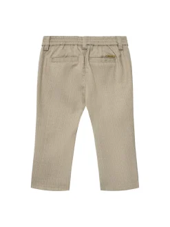 Completo cerimonia neonato camicia, finto gilet e pantalone beige