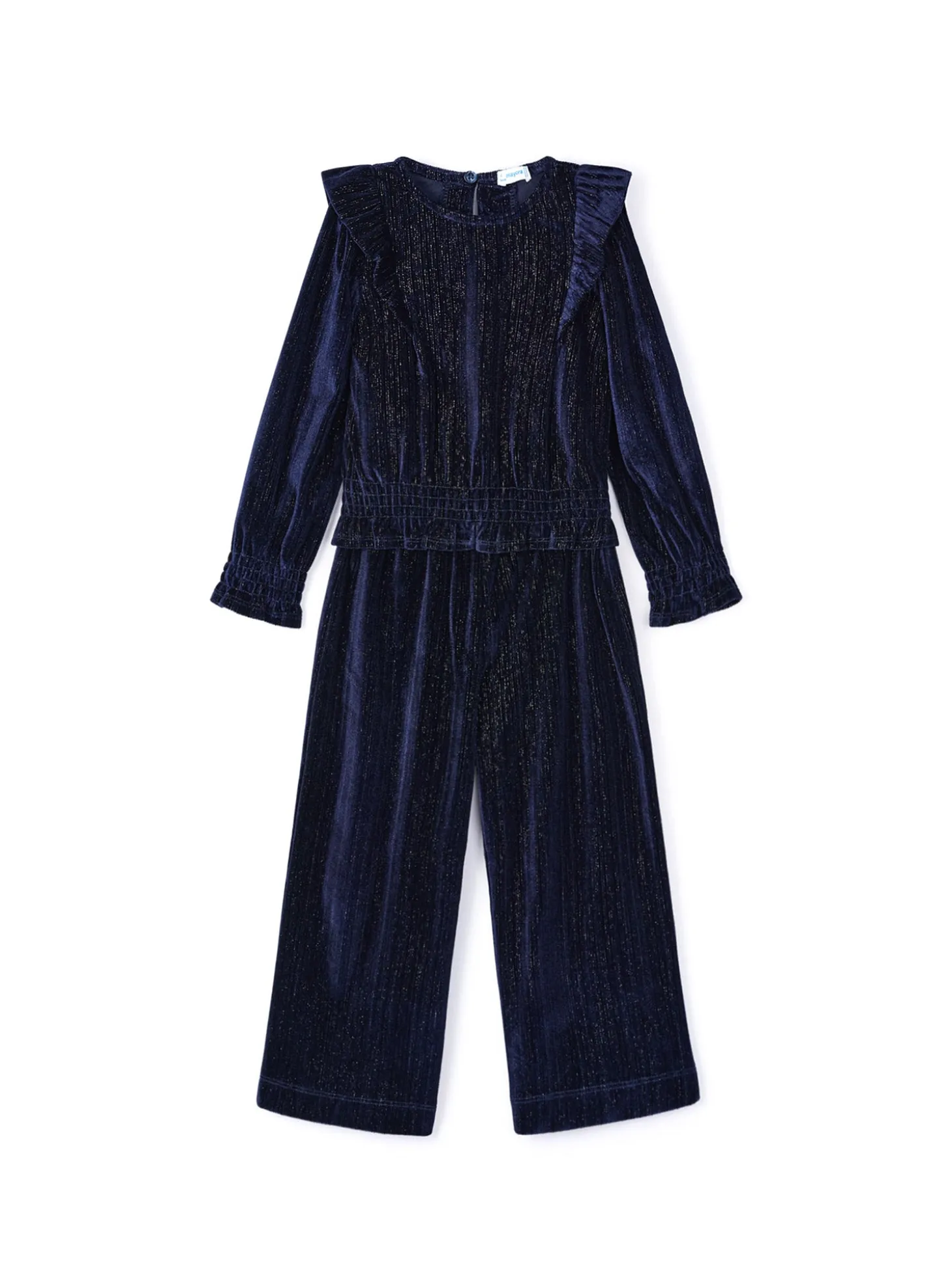 Completo due pezzi blusa e pantalone blu