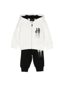 Completo due pezzi (felpa + pantalone) panna/nero