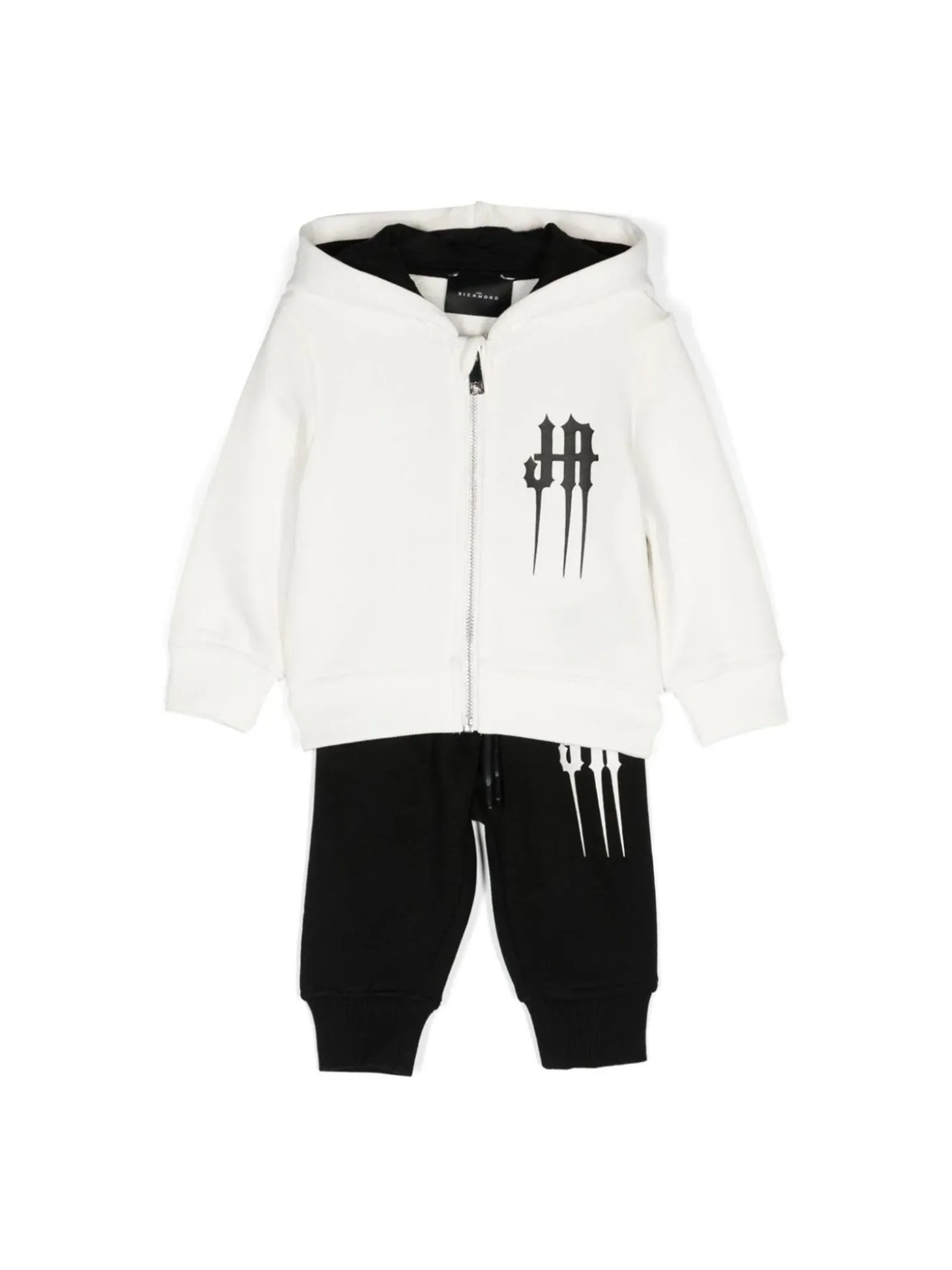 Completo due pezzi (felpa + pantalone) panna/nero
