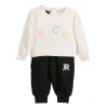 Completo due pezzi (felpa zip con cappuccio + pantalone) Room panna/ne