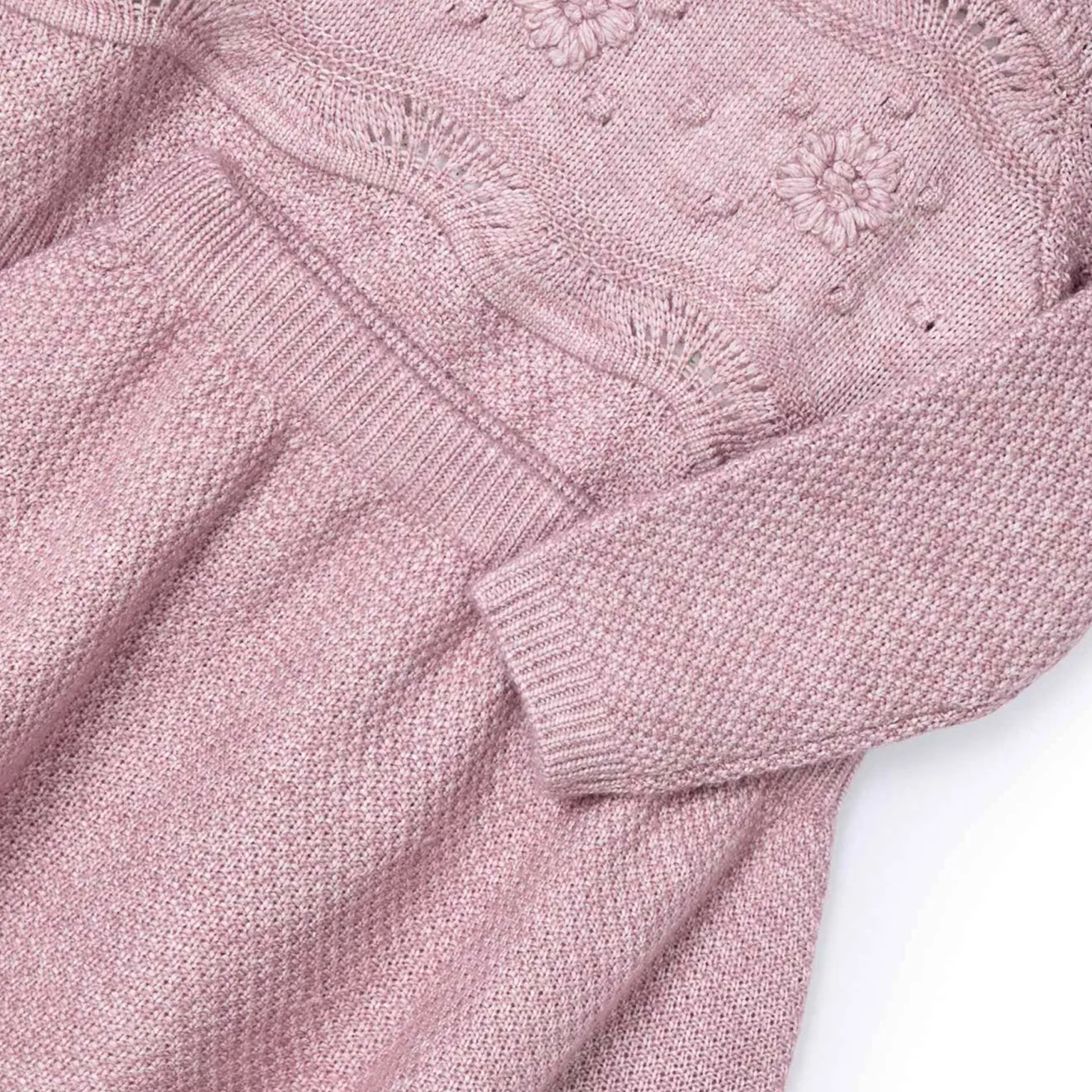 Completo due pezzi maglia e gonna rosa