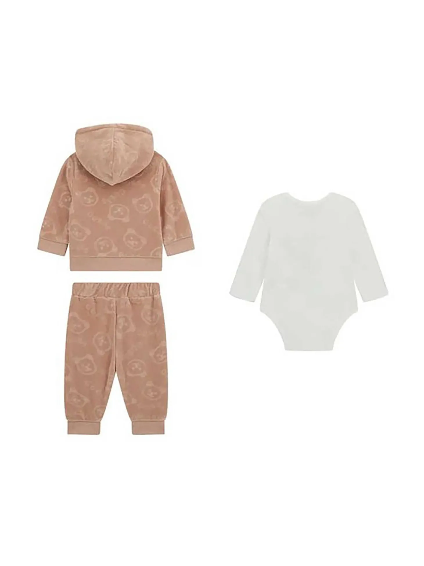 Completo felpa, body e pantalone cipria