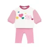 Completo felpina e leggings cuori multicor