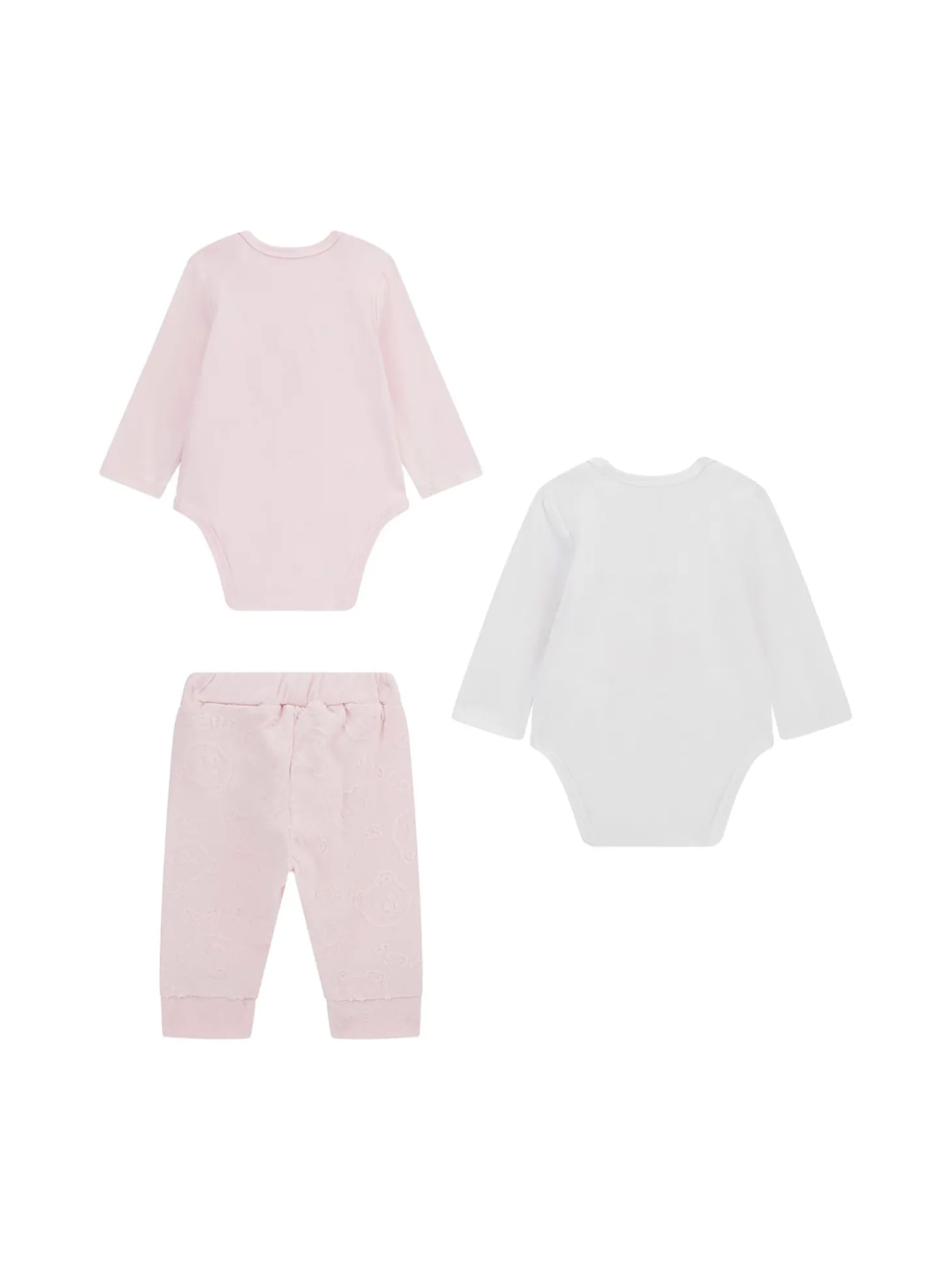 Completo neonata due body e pantalone rosa