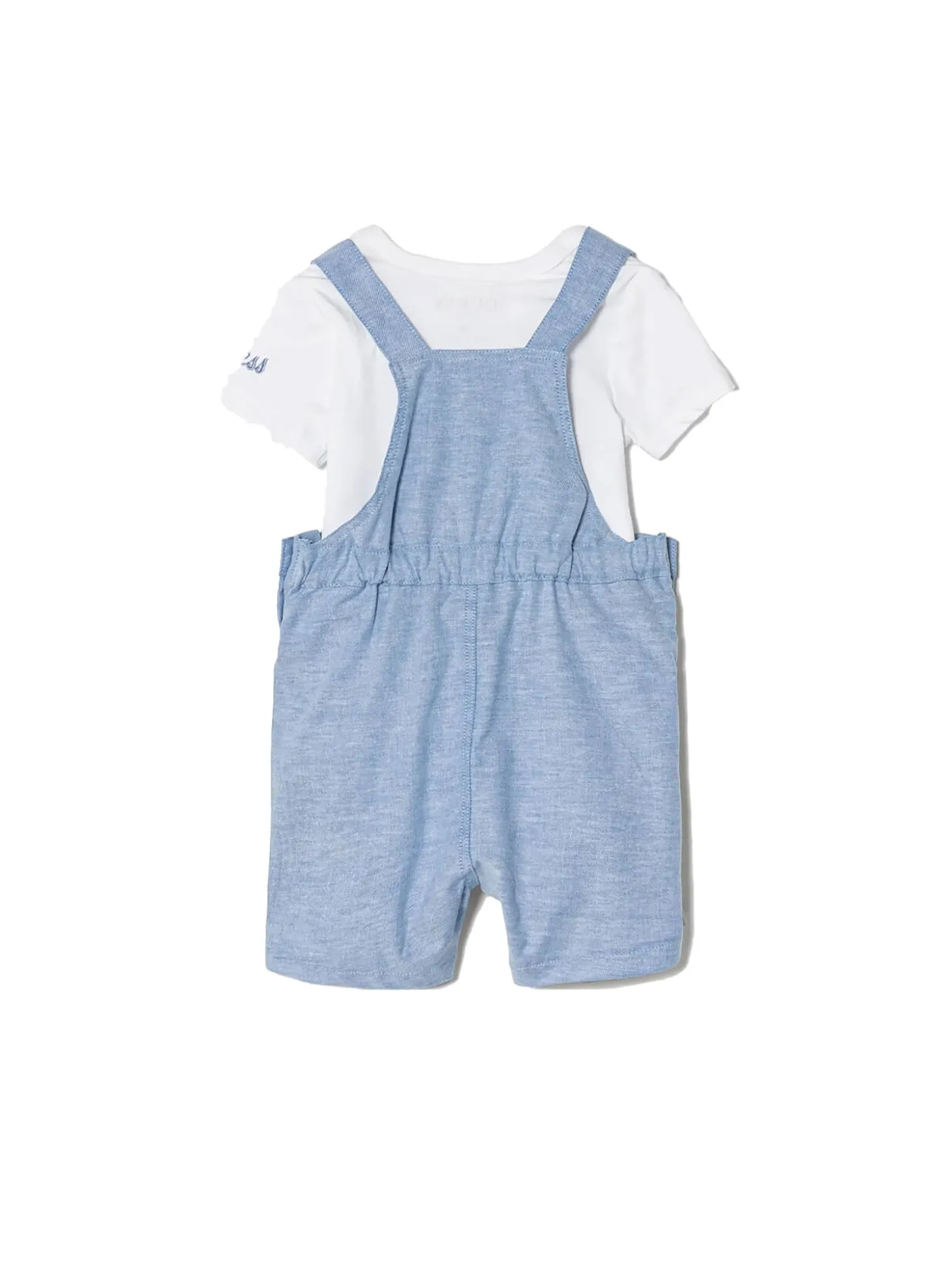 Completo neonato boy e salopette orsetto bianco/denim