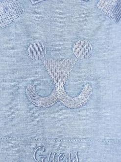 Completo neonato boy e salopette orsetto bianco/denim