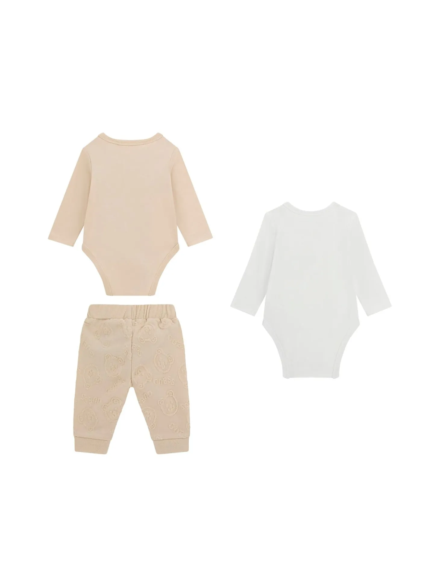 Completo neonato due body e pantalone sabbia