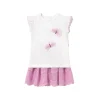Completo t-shirt e gonna malva