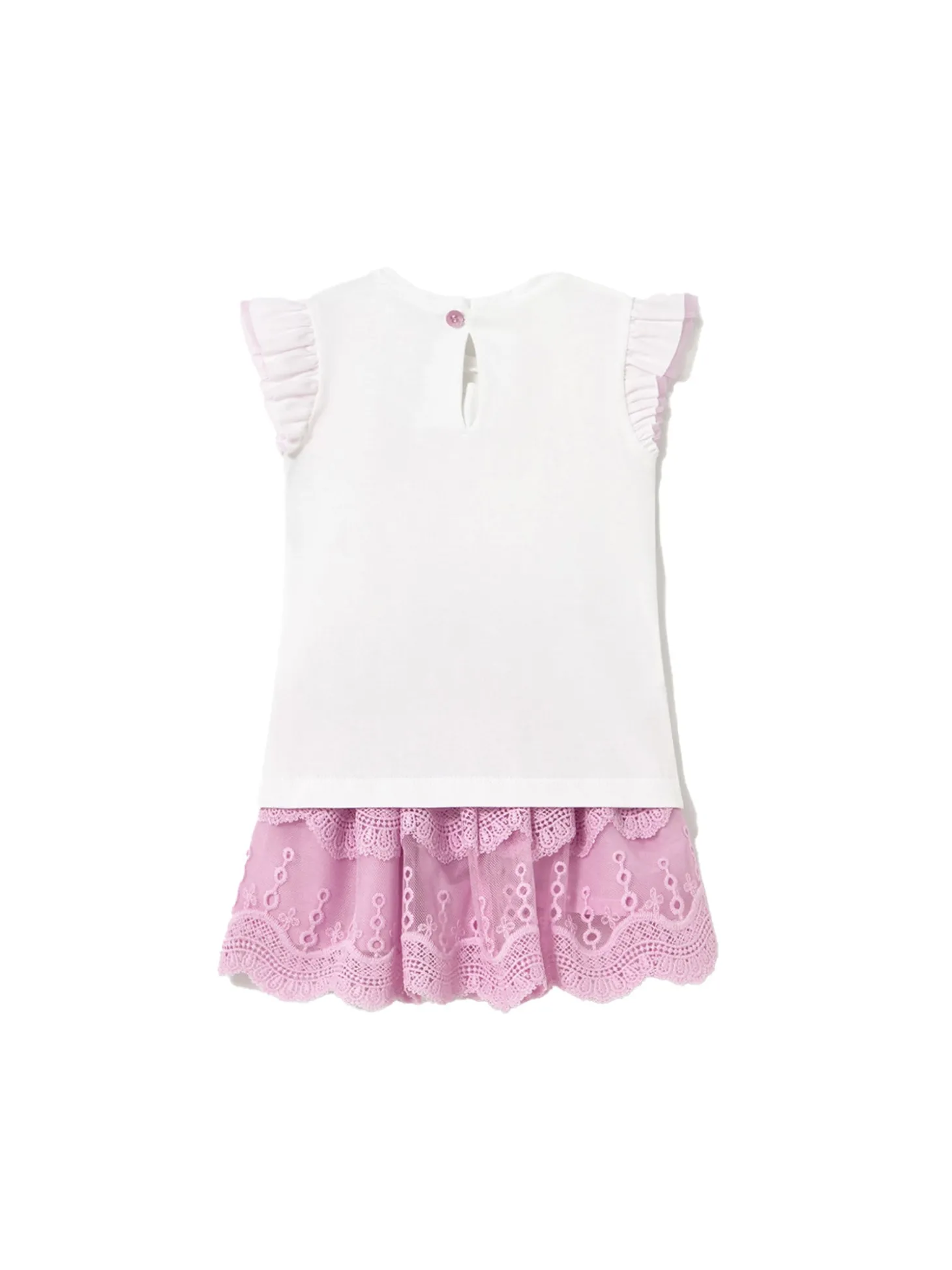 Completo t-shirt e gonna malva