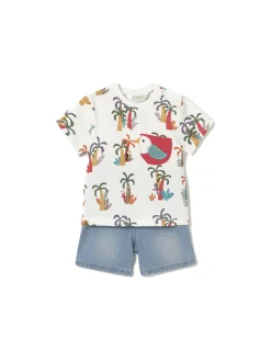 Completo t-shirt e shorts in jeans fantasia