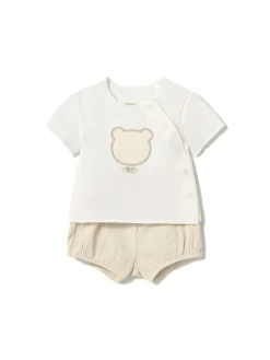 Completo t-shirt e shorts panna