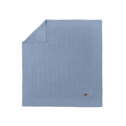 Copertina in maglia di cotone azzurro