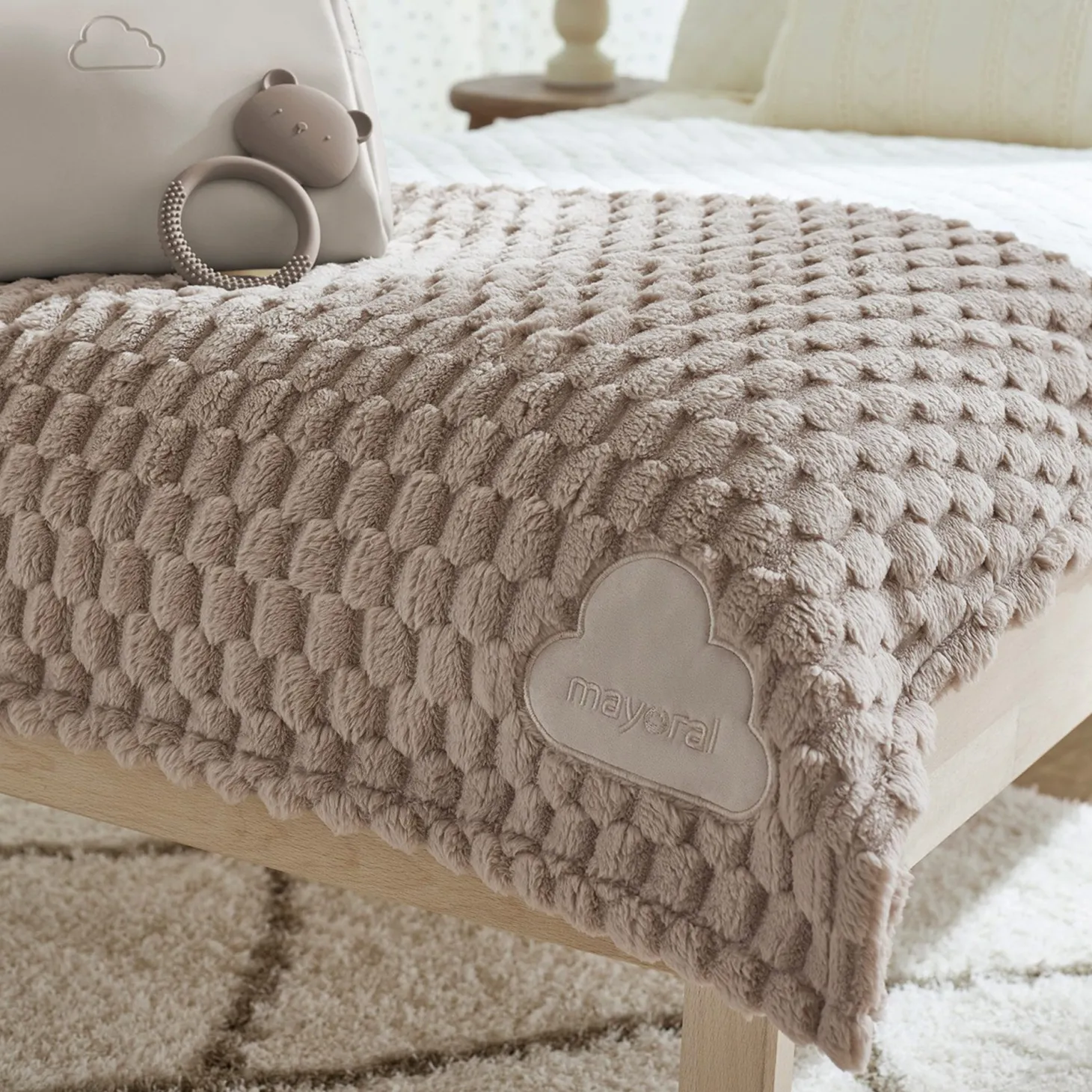 Copertina pellicciotto beige