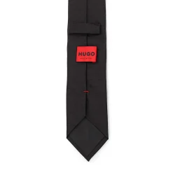 Cravatta in seta con ricamo logato 6 cm