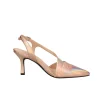Decolleté sling-back in pelle oro rosa