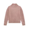 Dolcevita a trecce Chenille rosa