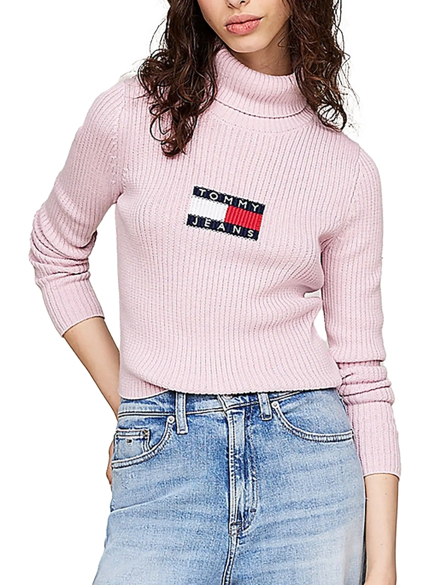 Dolcevita manica lunga melange flag rosa