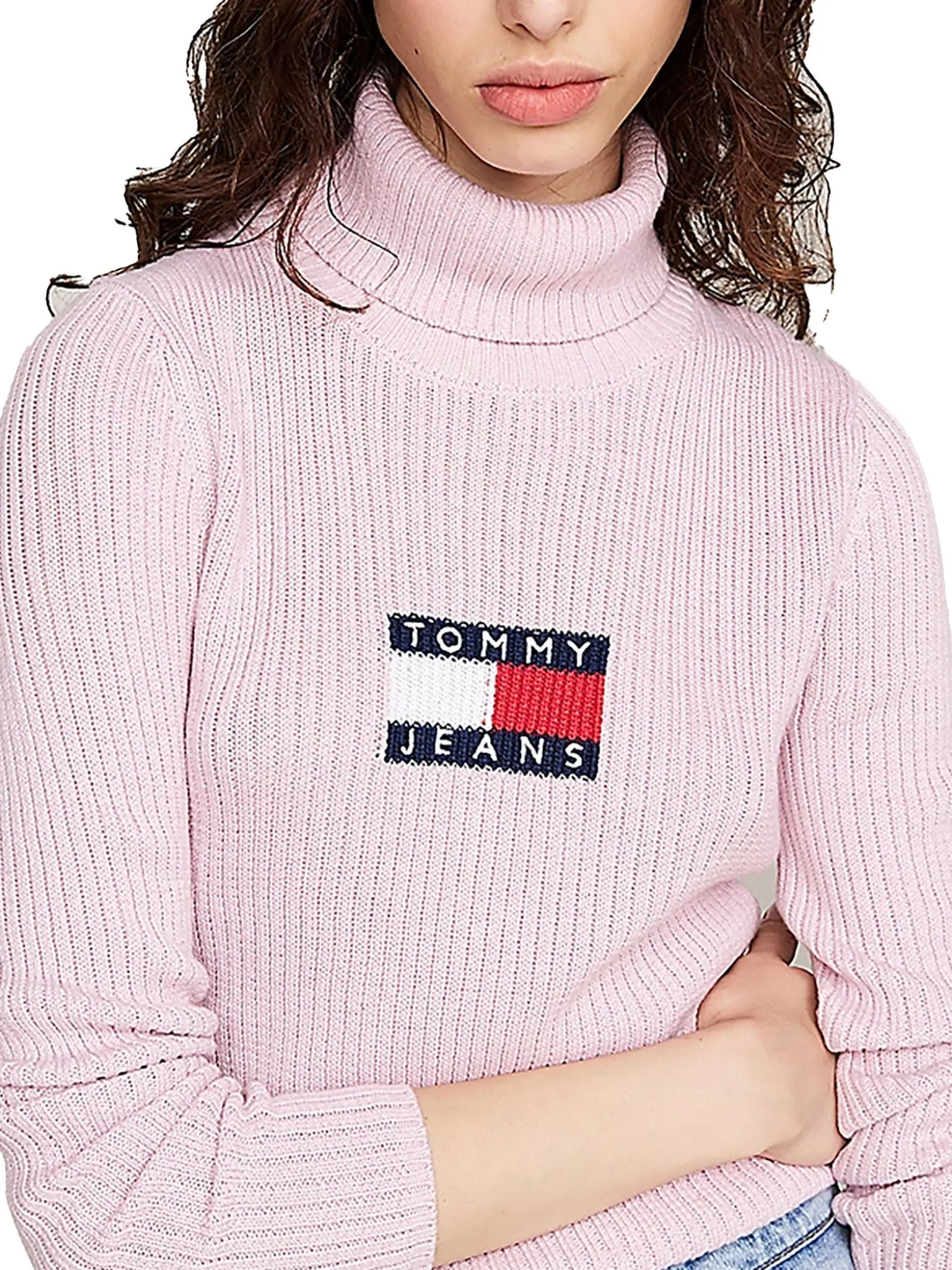 Dolcevita manica lunga melange flag rosa