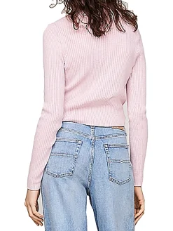 Dolcevita manica lunga melange flag rosa