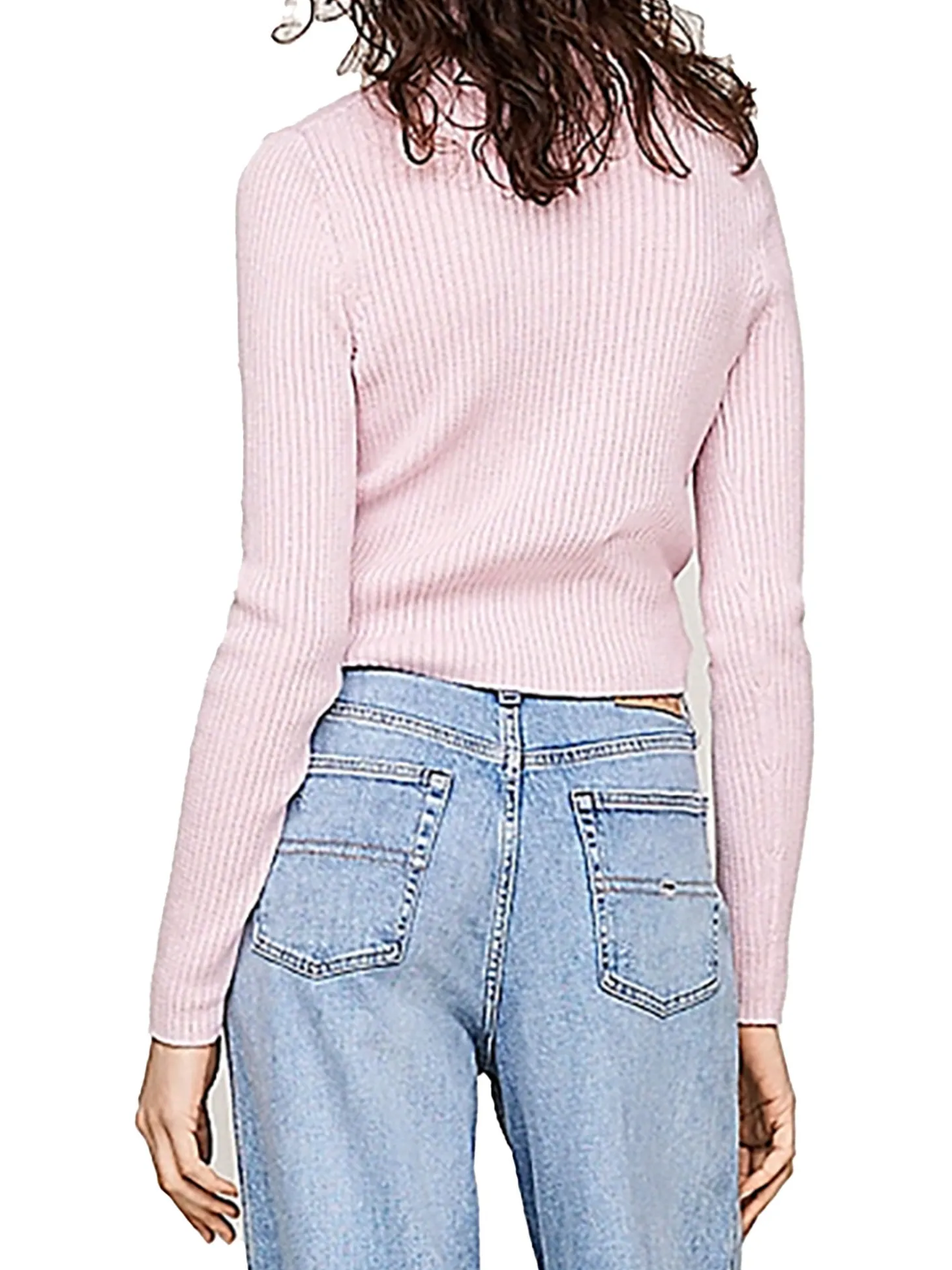 Dolcevita manica lunga melange flag rosa