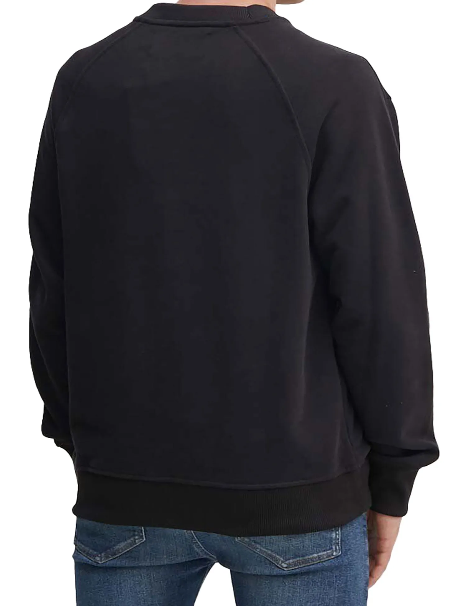 Felpa a maniche lunghe con applique logo nero
