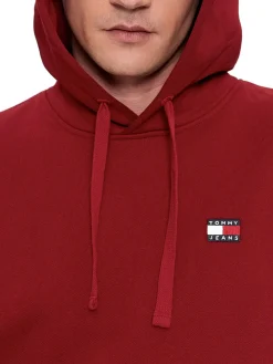 Felpa badge con cappuccio bordeux