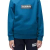 Felpa con cappuccio B-Chamois bluette