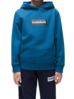 Felpa con cappuccio B-Chamois bluette
