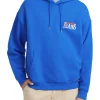 Felpa con cappuccio con logo ricamato bluette