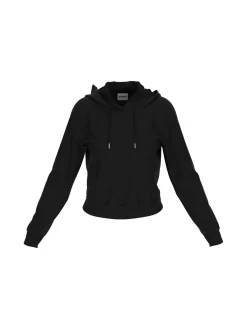 Felpa con cappuccio logo peony nero