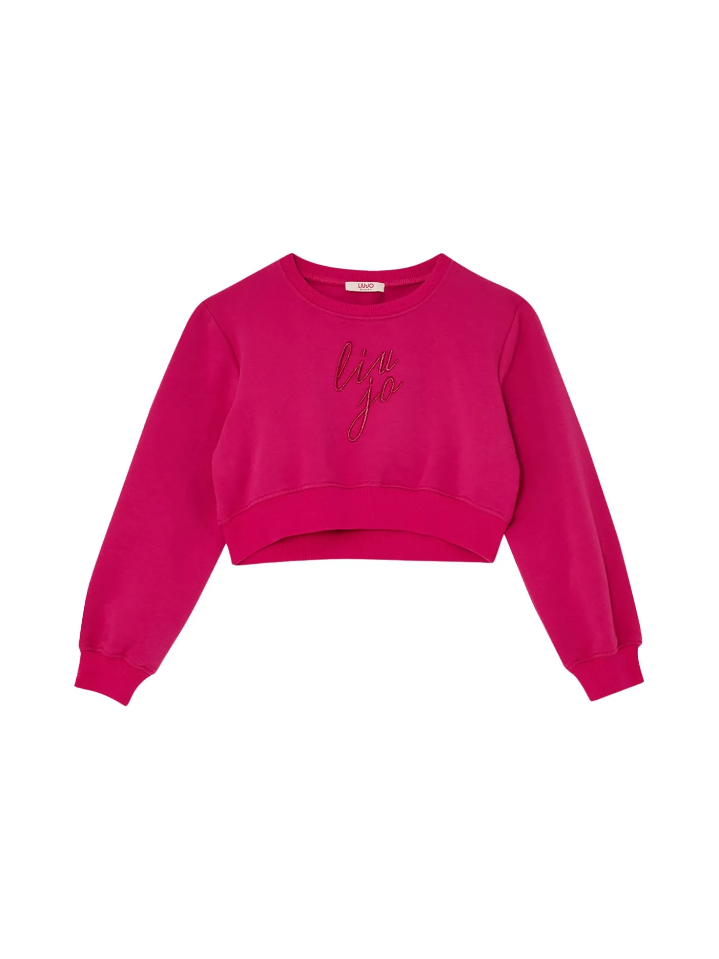 Felpa con logo ricamato fucsia