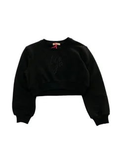 Felpa con logo ricamato nero