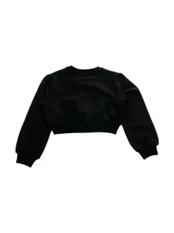 Felpa con logo ricamato nero