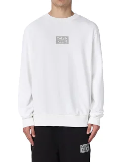 Felpa con logo stencli sul petto bianco