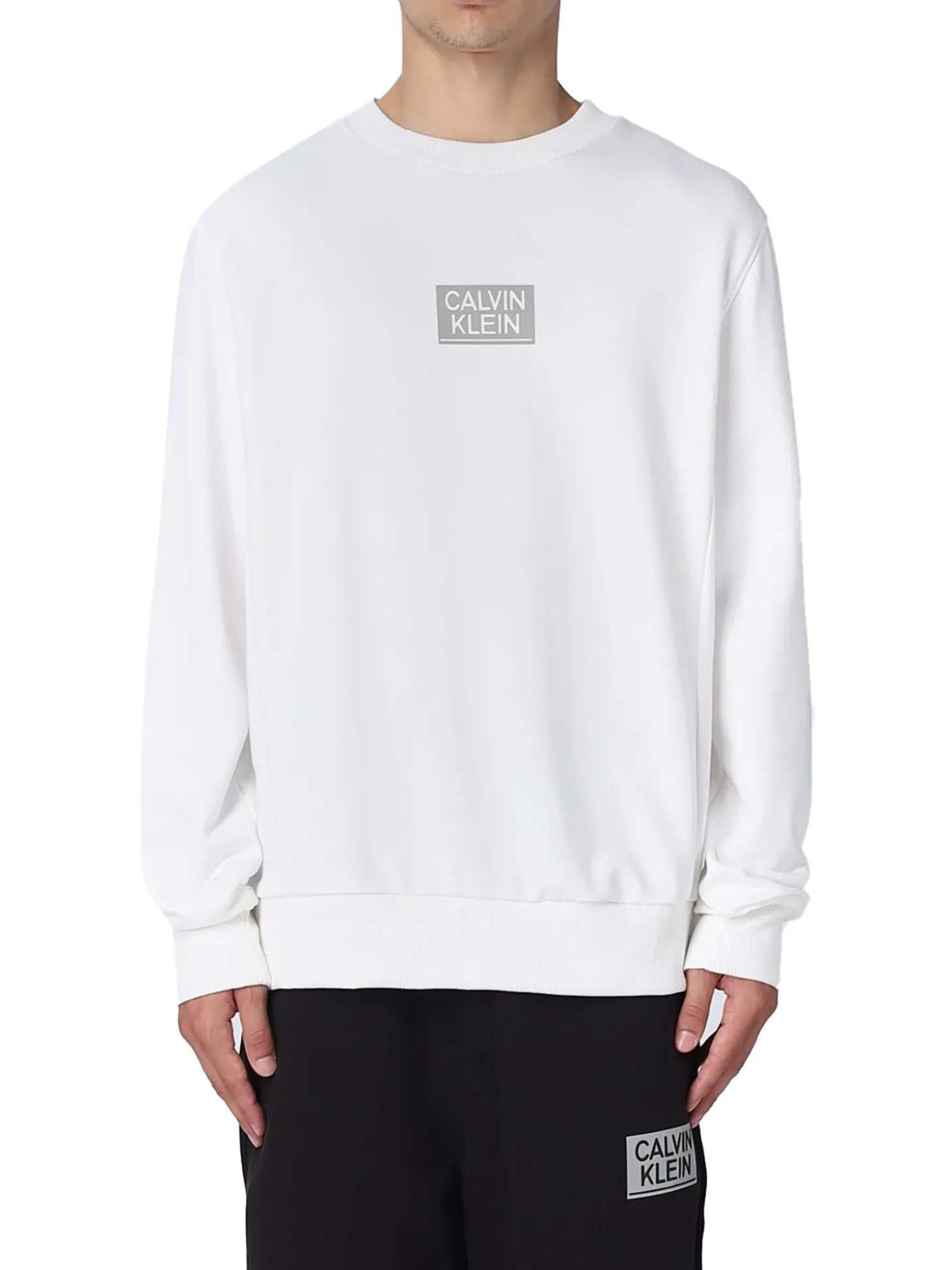 Felpa con logo stencli sul petto bianco